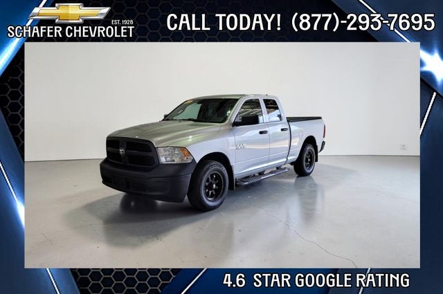 2017 RAM 1500 Tradesman in Bright Silver Metallic Clearcoat — front three-quarter view