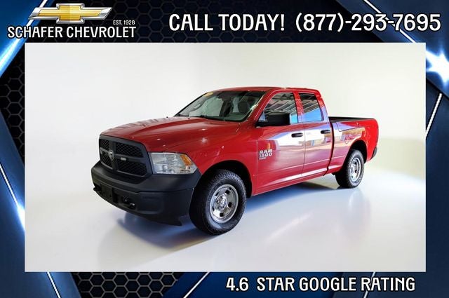 2020 RAM 1500 Classic Tradesman in Flame Red Clearcoat — front three-quarter view
