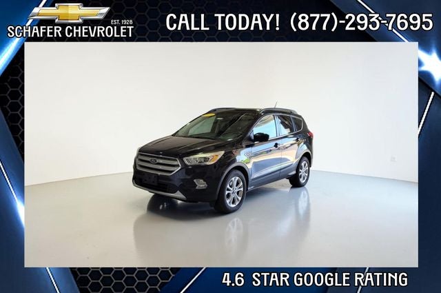 2019 Ford Escape SEL in Agate Black Metallic — front three-quarter view