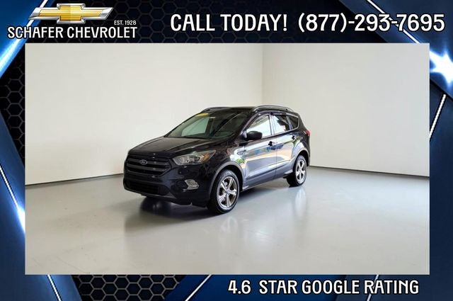 2019 Ford Escape SEL in Agate Black Metallic — front three-quarter view
