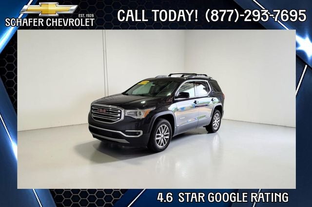 2018 GMC Acadia SLE-2 in Ebony Twilight Metallic — front three-quarter view