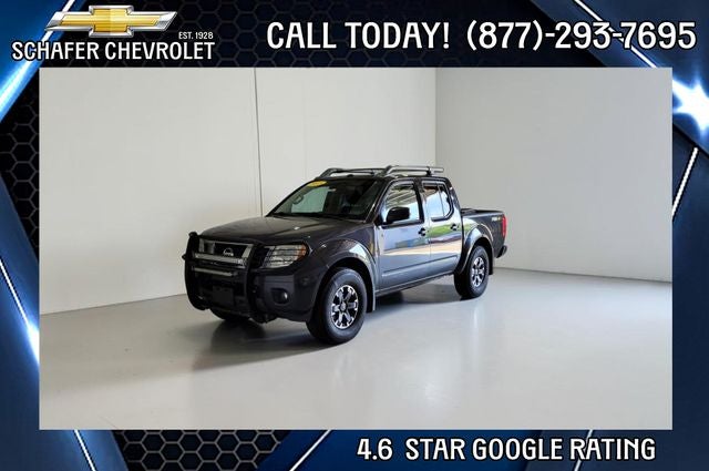 2015 Nissan Frontier PRO-4X in Brilliant Silver — front three-quarter view