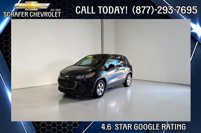 2019 Chevrolet Trax LS in Mosaic Black Metallic — front three-quarter view