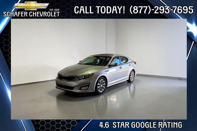 2014 Kia Optima EX in Satin Metal — front three-quarter view